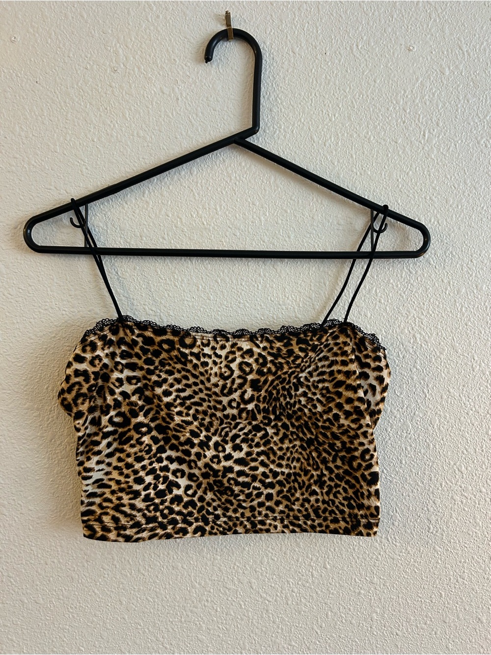 Princess Polly Leopard Print Lace-Trim Cami Top - Brown/Black